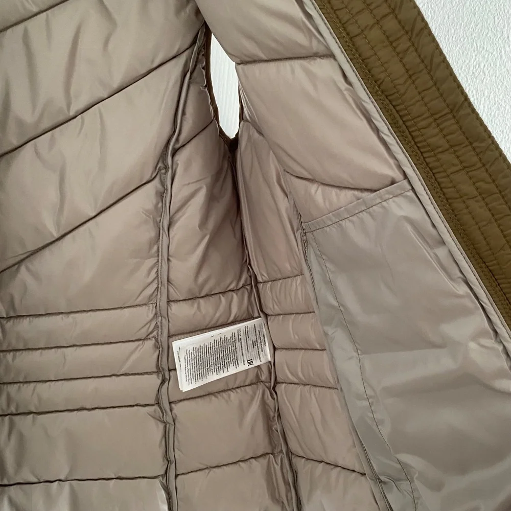 Women's Quilted Olive Puffer Vest - Sleeveless Zip Front